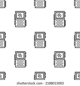 voice recorder icon pattern. Seamless voice recorder pattern on white background.