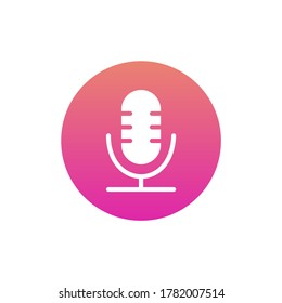 Vector de iconos de grabadora de voz con forma de círculo. Estilo moderno