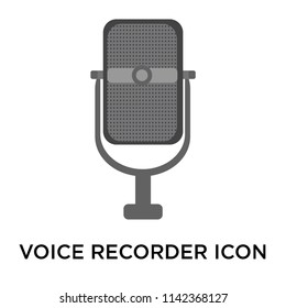 Voice recorder icon vector isolated on white background for your web and mobile app design, Voice recorder logo concept