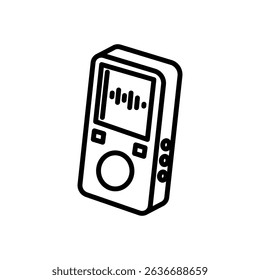 voice recorder icon vector, line style icon