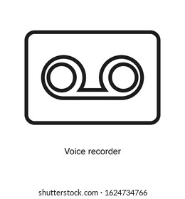 Voice recorder icon vector on white background. Black icon illustration