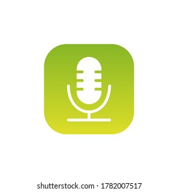 Voice Recorder Icon Vector with Rectangle Shape. Modern Style Style