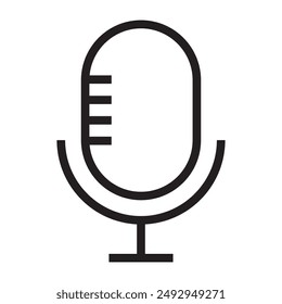 Icono de línea de grabadora de voz. Ilustración vectorial.