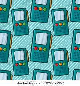 voice recorder seamless pattern vector illustration 