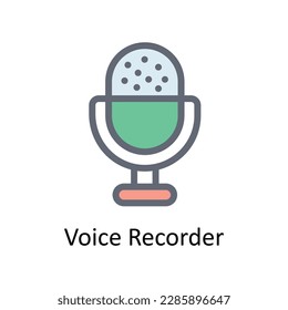 Voice Recorder Vector  Fill outline Icons. Simple stock illustration stock