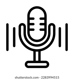 Voice Recorder Vector Line Icon Design