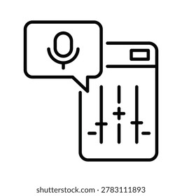Voice recording and audio settings app icon with microphone and equalizer sliders recording microphone settings