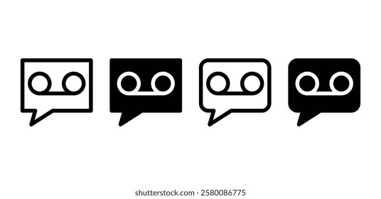 voice recording call icon symbol sign vector design black white color flat illustration sets