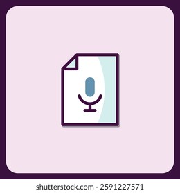 Voice Recording Document File Icon Minimalist Design