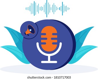 Voice recording flat design concept