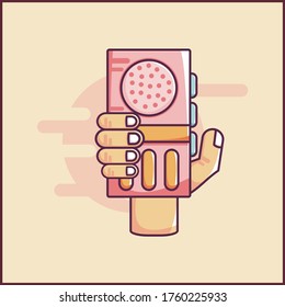Diseño plano de grabación de voz con línea y estilo plano. Se puede usar para imágenes de iconos, ilustraciones, logotipos o presentaciones que pueden ayudar a mostrar sobre la grabación de periodistas, micrófono y voz.