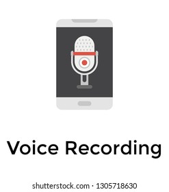 Voice recording flat icon 