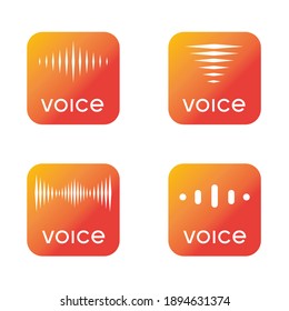Voice recording icon in 4 styles
