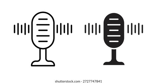 Concepto de icono de grabación de voz. píxel perfecto icono de interfaz de usuario lineal.