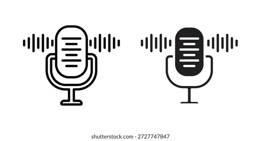 Concepto de icono de grabación de voz. píxel perfecto icono de interfaz de usuario lineal.