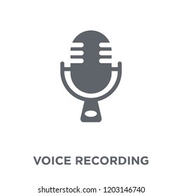 Voice recording icon. Voice recording design concept from  collection. Simple element vector illustration on white background.