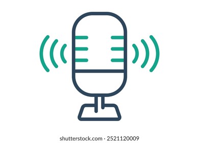 Voice recording icon. line icon style. icon related to online course. education elements vector illustration