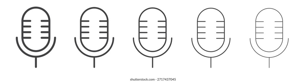 Icono de grabación de voz en el concepto de trazos lineales