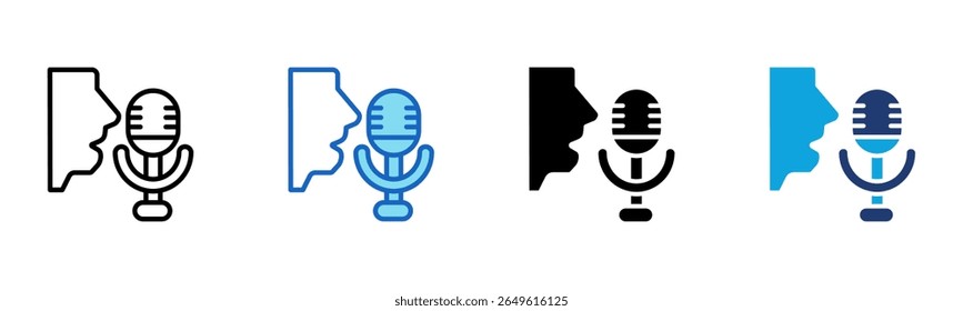 Ícone de Gravação de Voz Ilustração de Vetor com Vários Estilos