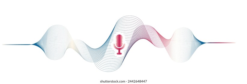 Voice recording icon on white background