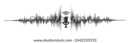 Voice recording icon on white background