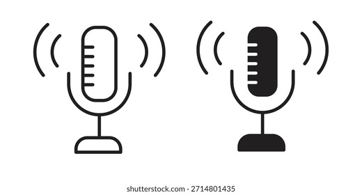 Paquete de iconos de grabación de voz. Elemento de diseño de icono de Vector plano.