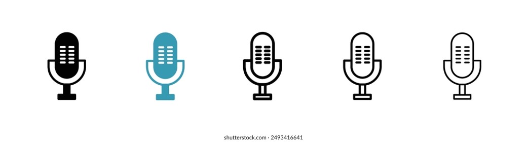 Voice recording icon pack. line style EPS 10