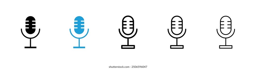 Voice recording icon. set in black and blue color