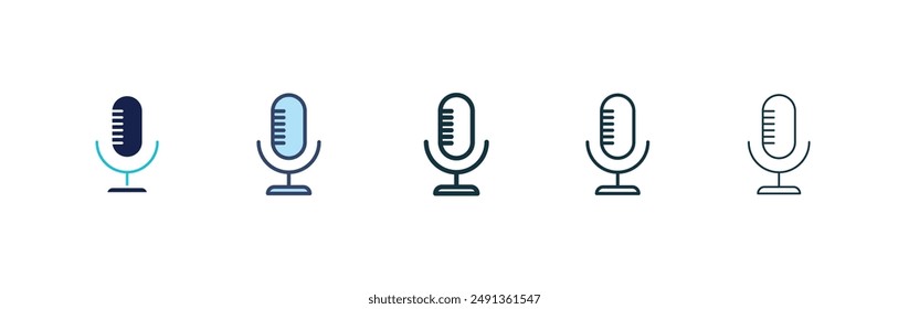 Voice recording icon set on white background