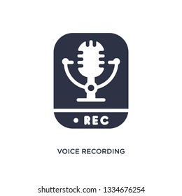 voice recording icon. Simple element illustration from user interface concept. voice recording editable symbol design on white background. Can be use for web and mobile.