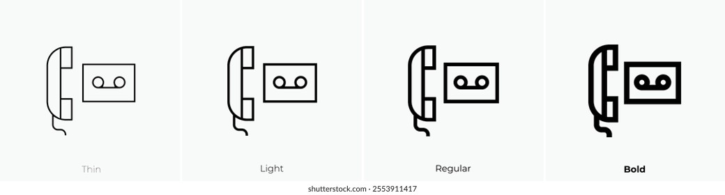 voice recording icon. Thin, Light Regular And Bold style design isolated on white background