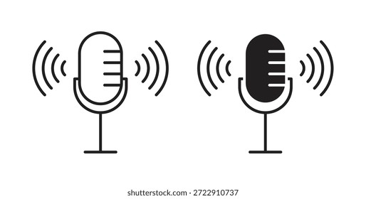 Icono de grabación de voz para Web y App. Ilustración vectorial eps