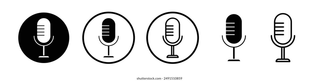 Voice recording line icon collection