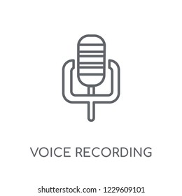 Voice recording linear icon. Modern outline Voice recording logo concept on white background from Music collection. Suitable for use on web apps, mobile apps and print media.