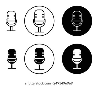 Conjunto de iconos de línea de grabación de voz