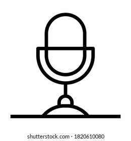 Voice recording microphone, editable line icon 