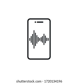 voice recording - podcast symbol microphone - mobile voice memos - vector