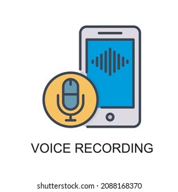 Voice Recording vector Filled outline Icon Design illustration. Web And Mobile Application Symbol on White background EPS 10 File