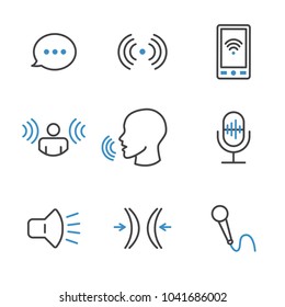 Voice Recording And Voiceover Icon Set W Microphone, Voice Scan Recognition Software