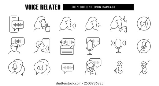 voice Related thin outline icon vector design good for web and mobile app