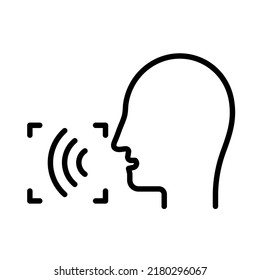 Voice scan icon. Simple design. Outline vector. Isolated on white background.