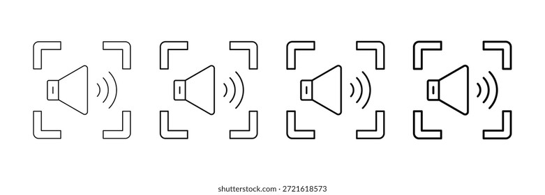Iconos de escaneo de voz Vector establecido en diferentes estilos de línea de trazo
