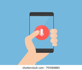 Voice Search Hand With Phone