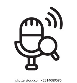 voice search line icon illustration vector graphic