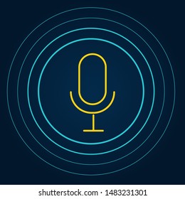 Voice search. Microphone icon for voice search. Vector Illustration.