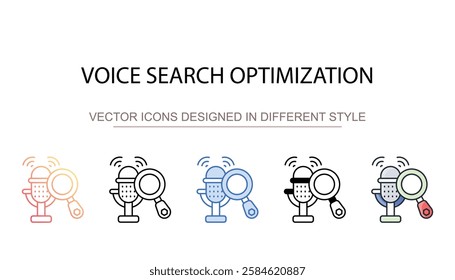 Voice Search Optimization icon design with white background stock illustration