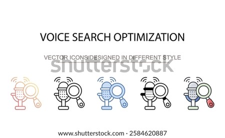 Voice Search Optimization icon design with white background stock illustration