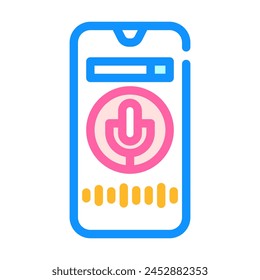 optimización de búsqueda de voz Vector seo color. optimización de búsqueda de voz signo seo.