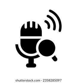 voice search solid icon illustration vector graphic