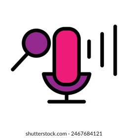 Voice Search Vector Line Filled Icon Design